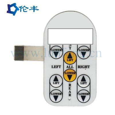 China Pantone Tactile Metal Dome Switch 3M468 Adhesive RAL Membrane Switch With Led for sale