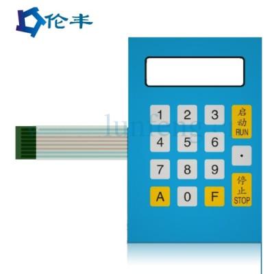 China RAL Color Rectangle Membrane Switch Keypad Overlay Flat 3M Adhesive for sale