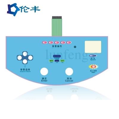 China Pantone Flat Membrane Touch Control Panel LED Control Panel Overlay Printing for sale