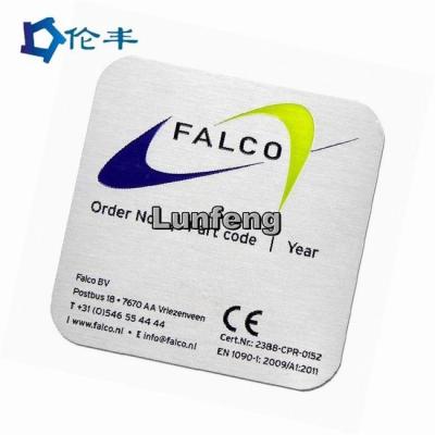 China Aluminum Small Metal Name Plates Logo Square 3M Adhesive for sale