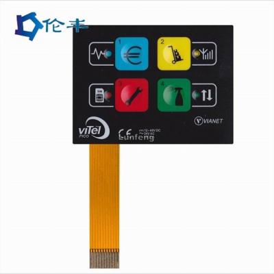 China PET F150 FPC Membrane Switch Panel Embossed Button LEDs for sale