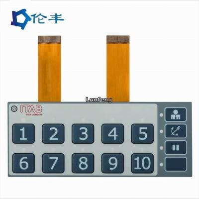 China Gray LEDs FPC Membrane Switch Embossed Button Tactile Switch Keypad for sale