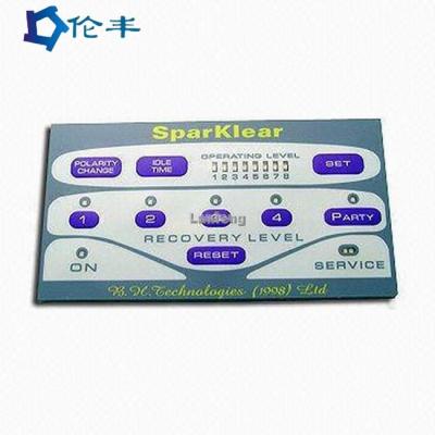 China Gestempelschnittene Front Control Button Membrane Switch-Tastatur-PC Lexan-Aufkleber-grafische Überlagerung zu verkaufen