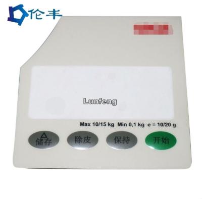 China 0.18mm PET Membrane Graphic Control Panel Overlay For Electronic Scale for sale