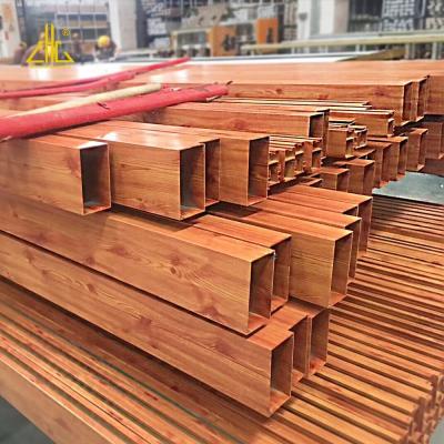 Китай Wood Grain Aluminum Square Tube Rectangular Pipe For Decoration Building продается