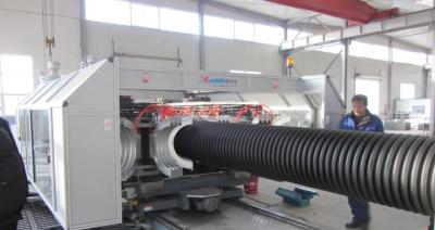 China Línea de extrusión de tuberías onduladas de pared hueca de HDPE Extrusora de plástico/Alta eficiencia y bajo consumo de energía en venta