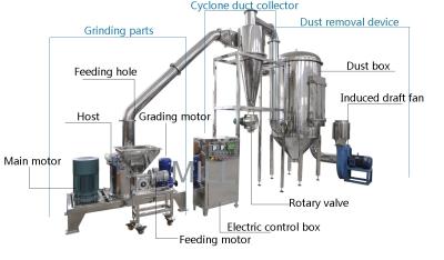 China Industrial usando el proceso de la máquina de la amoladora del polvo de la máquina de pulir del azúcar de formación de hielo en venta
