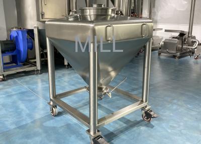 China Stainless Steel Vacuum Cubic IBC Powder Tote Tank / IBC Tank Container For Conveyor for sale
