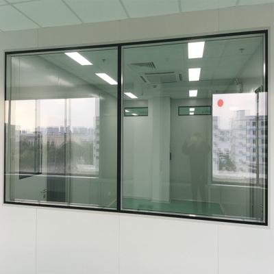 China Custom Dust Free Toughened Glass Window Inlined With SS304 Clean Room for sale