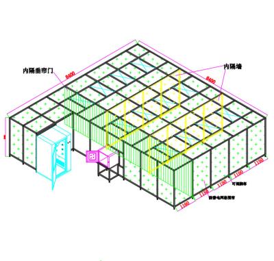 Китай Системы чистой комнаты AC 220V Downflow Softwall модульные для частично очищения продается