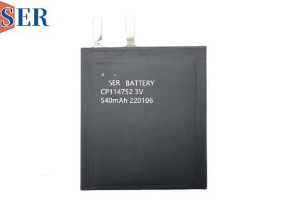 China 3.0V Ultra Thin LiMNO2 Battery CP114752 Primary Lipo Foil Battery for sale