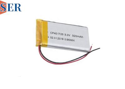 China 3.0V Batería suave de LiMno2 ultra delgada CP401725 Batería desechable de bolsa de Li-MnO2 en venta