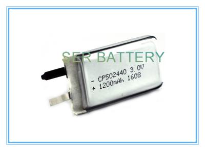 China CP502440 Flat Lithium Polymer Battery , 3.0V Lithium Ion Flat Cell Shape Customized for sale