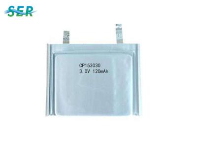 China da bateria ultra fina do lítio MNO2 de 3V 170mAh forma quadrada para o cartão CP153030 de IC à venda