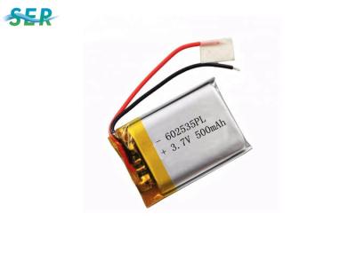 China Long Cycle Life Lithium Polymer Rechargeable Battery 3.7V 602535 For MP3 MP4 Player for sale