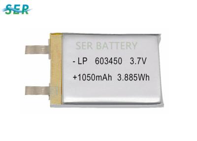 China Long Cycle Life Rechargeable Lithium Polymer 603450 3.7V 3300mah With PCB / Wire for sale