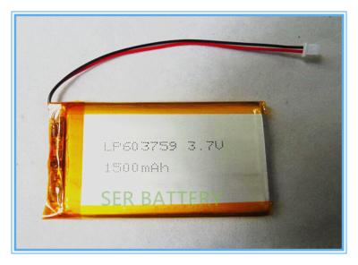 China Tablet PC Lithium Ion Polymer Battery Pack , 063759 Lipo Polymer Battery LP603759 3.7v 1500mah for sale