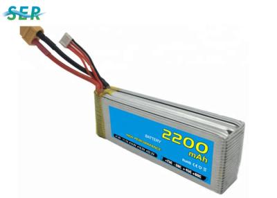 China Square Shape Remote Control Car Battery Packs , RC Boat Battery 25C 11.1V 2200mAh for sale