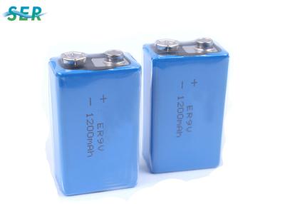 Chine Batterie au lithium d'ER9V 1200mAh 9V, lithium rechargeable Ion Battery de 9 volts de Li SOCl2  à vendre