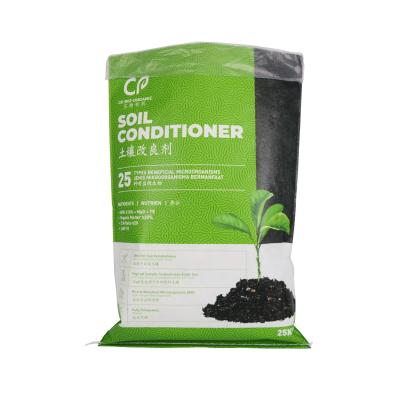 China 25kg Soil Fertilizer Packaging Bag With PE Liner , Custom  PP Woven Bag for sale