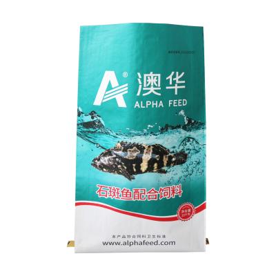 China Animal Cattle Bird Fish Food Used Laminated Film PP Woven Bag Sacks 20kg 25kg 50kg for sale