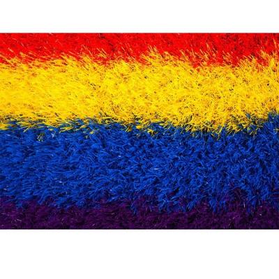 China 20mm Plastic Rainbow Artificial Grass Fire Resistant Playground Turf for sale
