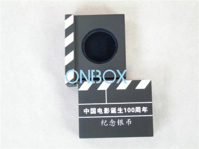 China Matt Finish Painted Wooden Boxes For Coin Display With Movie Clapper board Design for sale