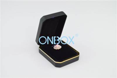 China Luxury Jewelry Box With LED Light , Women Pandent Boxes With Gold Borders On Edges for sale
