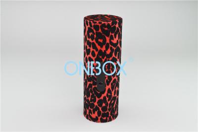 China Eco Friendly Luxury Cosmetic Box / Leopard Print PU Tube Case Fashion Handy Cosmetic Gift Box for sale