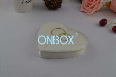 China Luxury Heart Shaped Coin Display Box Satin Cloth With Embroidered Gold Logo for sale