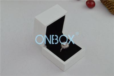 China Small Single Ring Specialty Jewelry Boxes With Black Suede Lining 60 X 60 X 50mm for sale