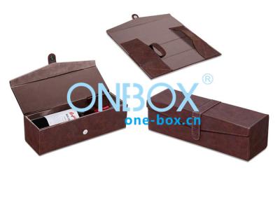 China Luxury foldable wine packaging case / personalized leather wine box for Gift Wrapping for sale