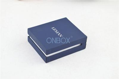 China Metal Hinge Pandora Jewelry Box In Blue Leather Personalized Removable Insert for sale