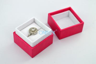 China Small Jewelry Leather Ring Boxes W/ Custom Size Insert Slot Injection Core for sale