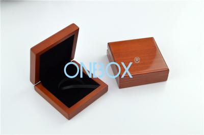 China High Gloss Wooden Coin Display Box In Brown Color Black Flocking EVA Insert /  Painted Gift Box for sale
