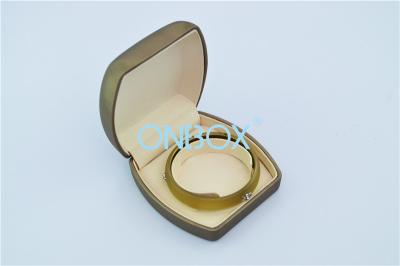 China ROHS Luxury Jewellery Packaging Boxes High End Gold Color PU For Women Bangle for sale