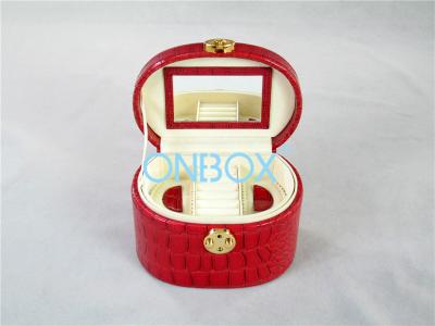 China Cajas de almacenamiento de la joyería de la PU de los cocodrilos de las señoras para el viaje en venta