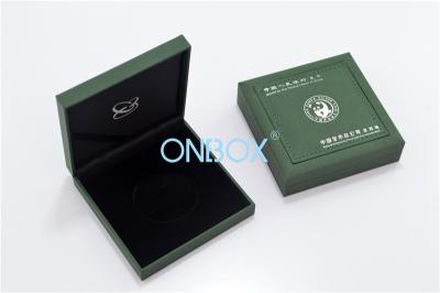 China Leatherette Paper Commemorative Coin Display Box for sale