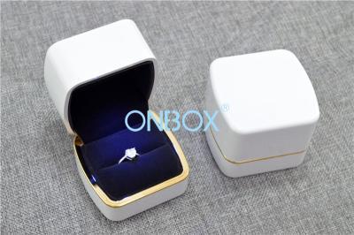 China High Gloss Painting LED Light Jewelry Box For Finger Ring Packaging for sale