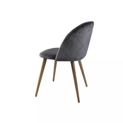 China Minimalist Fabric Grey Dining Chairs 47*48*78*45cm Light Grey Velvet Dining Chairs for sale
