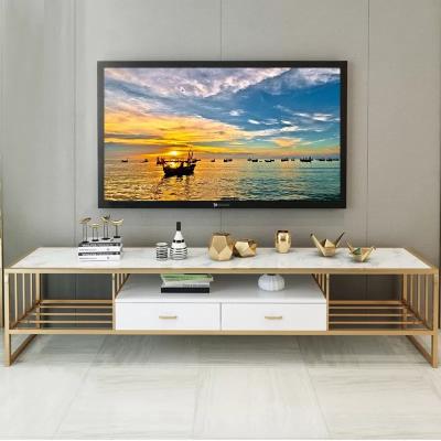 China Modern Luxury Custom TV Cabinet Marble Top 3 Drawer TV Stand for sale
