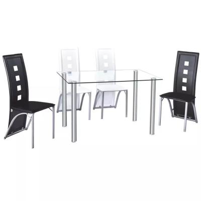 China Restaurant Tempered Glass Table 1200*700*750mm Modern Glass Dining Table Set for sale