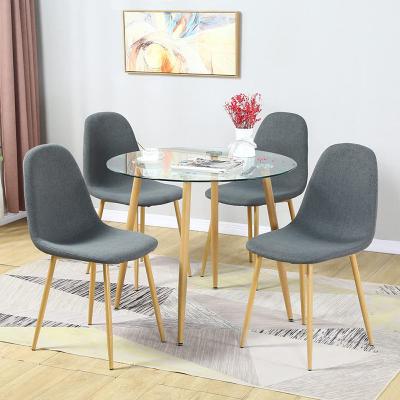 China Modern Textile Fabric Metal Frame Dining Chairs Luxury for sale