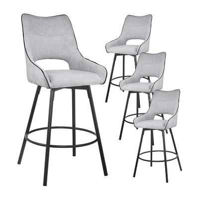 China ISO 9001 Upholstered Dining Room Furnitures Modern Textile Accent Arm Chair With  Metal Legs for sale