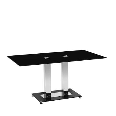 China Modern Fashion Black Coffee Table Rectangular Metal Service High-End Living Room for sale