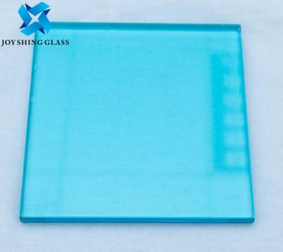 China Colored Laminated Glass 0.76mm Ocean Blue PVB Laminated Safety Glass for sale