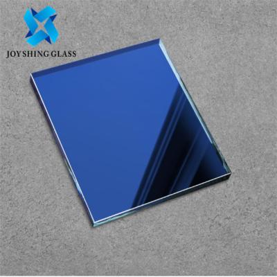 China Coloured Mirror Glass Sheets 1830*2440mm Blue Float Glass Mirror for sale