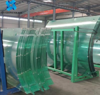 China JOYSHING Bent Safety Toughened Glass ,Curved Tempered Glass for Balustrade for sale