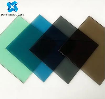 China Reflective Tinted Float Glass Bronze Dark Blue Green Grey Euro Gray For Decoration for sale