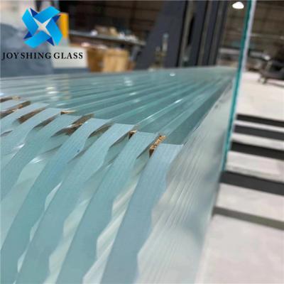 China Custom Embossed Wall Partition Glass , Water Ripple Glass For Building for sale